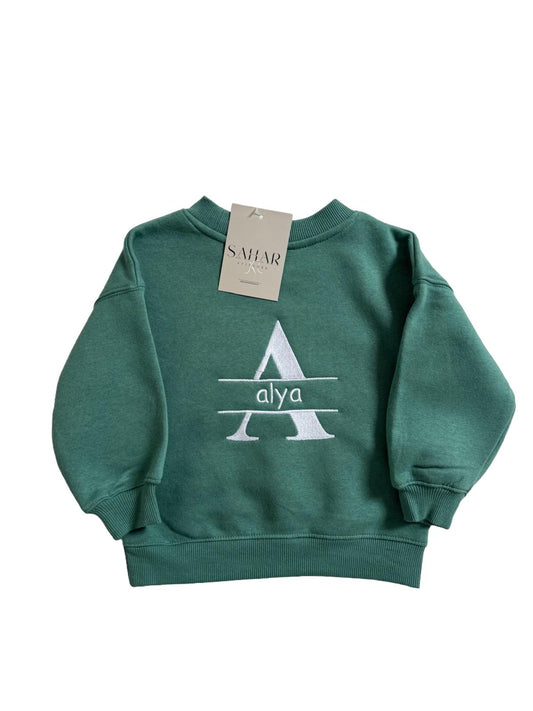 KIDS ZIP SWEATSHIRT | Letter + name